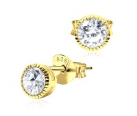 Gold Plated CZ Stone Stud Earring STS-2960-GP